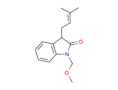 Molecular Structure of 919285-77-1 (2H-Indol-2-one,
1,3-dihydro-1-(methoxymethyl)-3-(3-methyl-2-buten-1-yl)-)