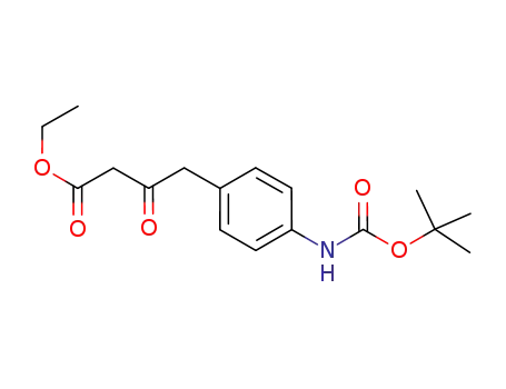 Molecular Structure of 630125-79-0 (Benzenebutanoic acid, 4-[[(1,1-dimethylethoxy)carbonyl]amino]-b-oxo-,
ethyl ester)