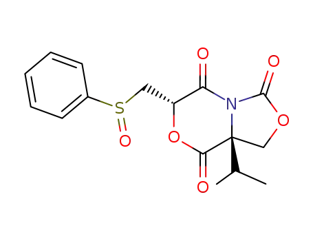 (6S,8αR)-6-benzenesulfinylmethyl-8α-isopropyl-dihydro-oxazolo[4,3-c]-[1,4]oxazine-3,5,8-trione