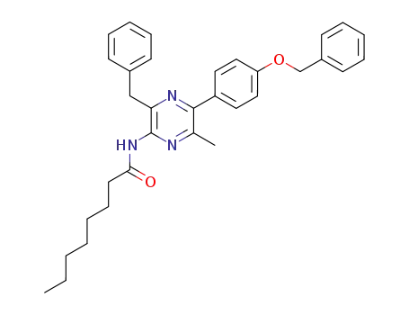 3-benzyl-5-(4-benzyloxy)phenyl-6-methyl-2-(octanamido)pyrazine