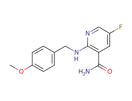 Molecular Structure of 958359-93-8 (5-fluoro-2-(4-methoxy-benzylamino)-nicotinamide)