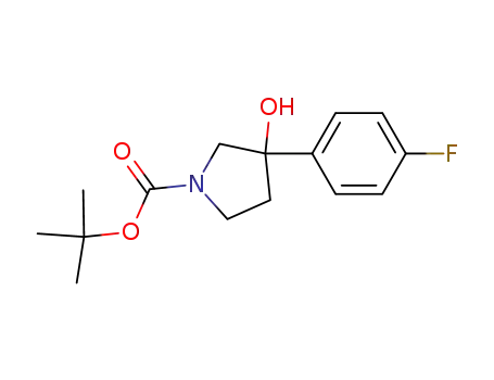 Molecular Structure of 1003560-58-4 (1-BOC-3-(4-FLUOROPHENYL)-3-HYDROXYPYRROLIDINE)