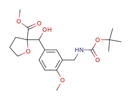 methyl 2-[(3-{[(t-butoxycarbonyl)amino]methyl}-4-methoxyphenyl)(hydroxy)methyl]tetrahydro-2-furancarboxylate