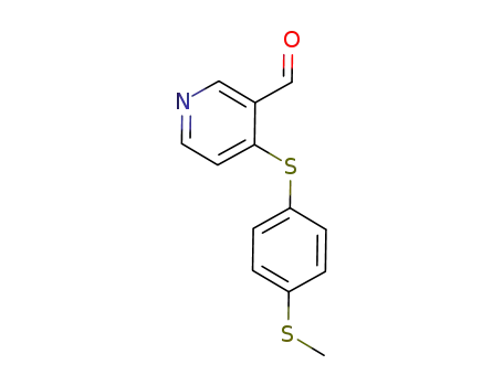 Molecular Structure of 662150-30-3 (3-Pyridinecarboxaldehyde, 4-[[4-(methylthio)phenyl]thio]-)