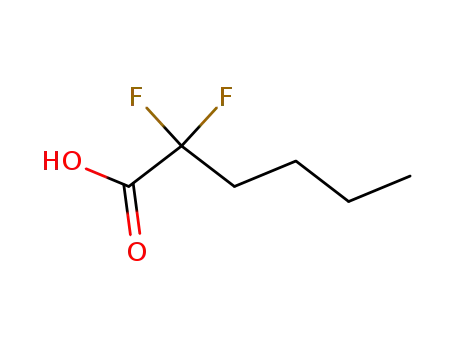 Molecular Structure of 175286-61-0 (2,2-Difluorohexanoic acid)