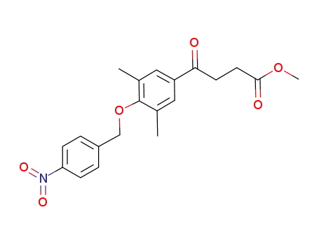 Molecular Structure of 948995-57-1 (4-[3,5-dimethyl-4-(4-nitro-benzyloxy)-phenyl]-4-oxo-butyric acid methyl ester)