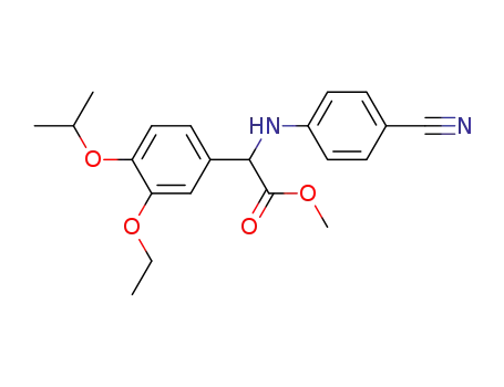 Molecular Structure of 284044-37-7 ((4-isopropoxy-5-ethoxy-phenyl)-(4-cyano-phenylamino)-acetic acid methyl ester)