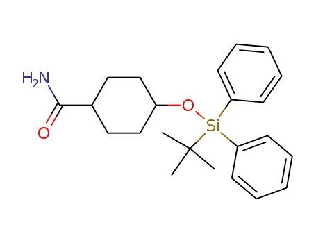 Molecular Structure of 1010086-36-8 (4-((tert-butyl(diphenyl)silyl)oxy)cyclohexanecarboxamide)