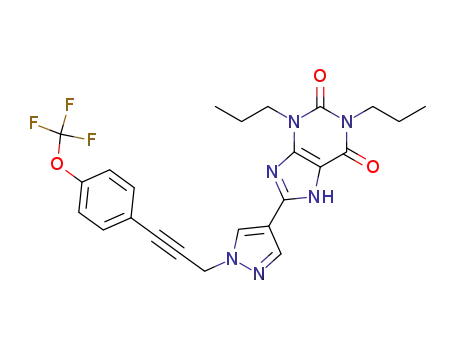 1,3-dipropyl-8-{1-[3-(4-trifluoromethoxyphenyl)prop-2-ynyl]-1H-pyrazol-4-yl}-3,7-dihydro-purine-2,6-dione