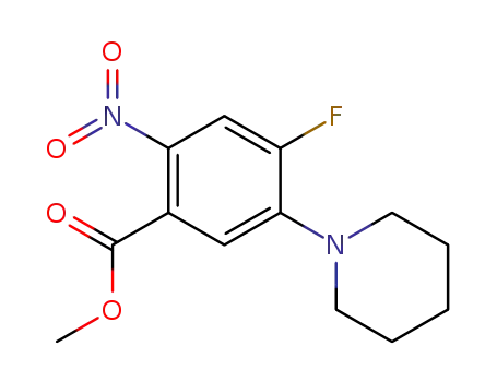 Benzoic acid, 4-fluoro-2-nitro-5-(1-piperidinyl)-, methyl ester