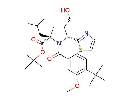 L-Proline,
1-[4-(1,1-dimethylethyl)-3-methoxybenzoyl]-4-(hydroxymethyl)-2-(2-meth
ylpropyl)-5-(2-thiazolyl)-, 1,1-dimethylethyl ester, (4S,5R)-