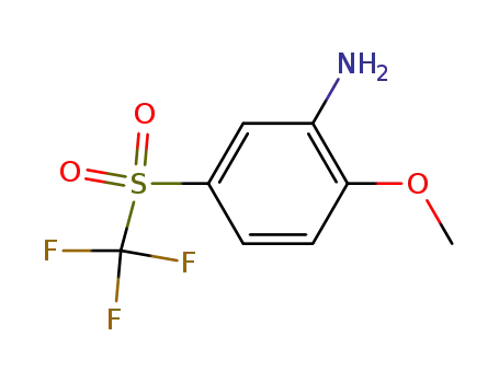 Molecular Structure of 780-90-5 (Benzenamine, 2-methoxy-5-[(trifluoromethyl)sulfonyl]-)