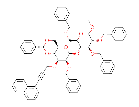 methyl 2,3,6-tri-O-benzyl-4-O-[4,6-O-benzylidene-2-O-benzyl-3-O-(3-naphthalen-1-yl-prop-2-ynyl)-β-D-mannopyranosyl]-(1->4)-α-D-glucopyranoside