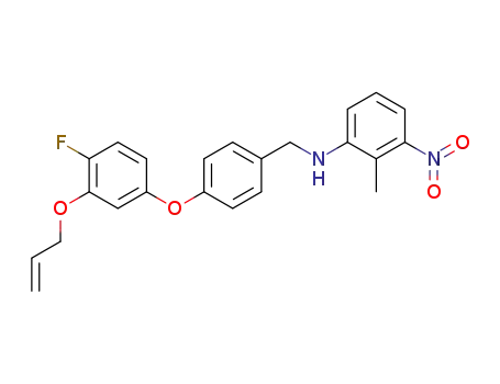 Molecular Structure of 448957-16-2 (N-(4-(3-(allyloxy)-4-fluorophenoxy)benzyl)-N-(2-methyl-3-nitrophenyl)amine)