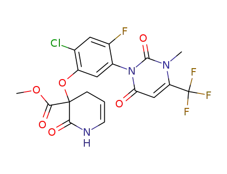 3-Pyridinecarboxylic acid,
3-[2-chloro-5-[3,6-dihydro-3-methyl-2,6-dioxo-4-(trifluoromethyl)-1(2H)-
pyrimidinyl]-4-fluorophenoxy]-1,2,3,4-tetrahydro-2-oxo-, methyl ester