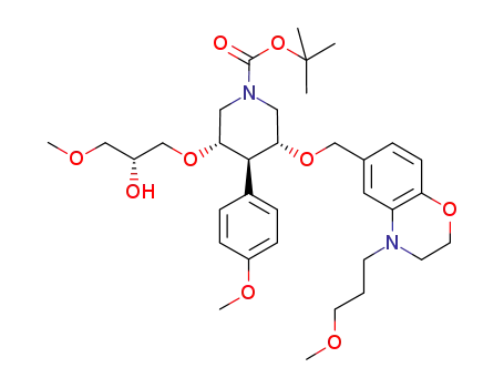 tert-butyl (3S,4R,5R)-3-((R)-2-hydroxy-3-methoxy-propoxy)-4-(4-methoxy-phenyl)-5-[4-(3-methoxy-propyl)-3,4-dihydro-2H-benzo[1,4]oxazin-6-yl-methoxy]piperidine-1-carboxylate