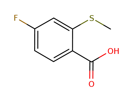 Molecular Structure of 410545-51-6 (Benzoic acid, 4-fluoro-2-(methylthio)-)