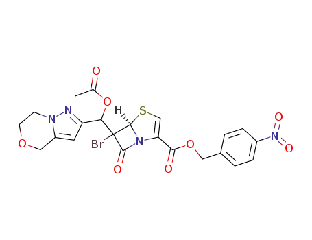 4-nitrobenzyl (5R)-6-[(acetyloxy)(6,7-dihydro-4H-pyrazolo[5,1-c][1,4]oxazin-2-yl)methyl]-6-bromo-7-oxo-4-thia-1-azabicyclo[3.2.0]hept-2-ene-2-carboxylate