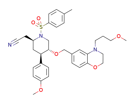 [(2S,4R,5R)-4-(4-methoxy-phenyl)-5-[4-(3-methoxy-propyl)-3,4-dihydro-2H-benzo[1,4]oxazin-6-ylmethoxy]-1-(toluene-4-sulfonyl)-piperidin-2-yl]-acetonitrile