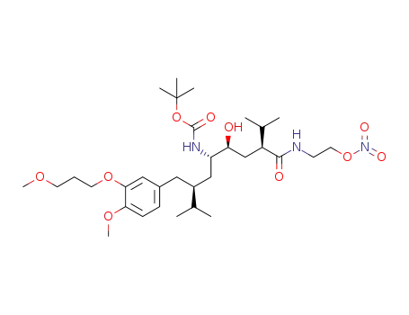 tert-butyl [(1S,2S,4S)-2-hydroxy-1-{(S)-2-[4-methoxy-3-(3-methoxypropoxy)benzyl]-3-methylbutyl}-5-methyl-4-(2-nitrooxyethylcarbamoyl)hexyl]carbamate