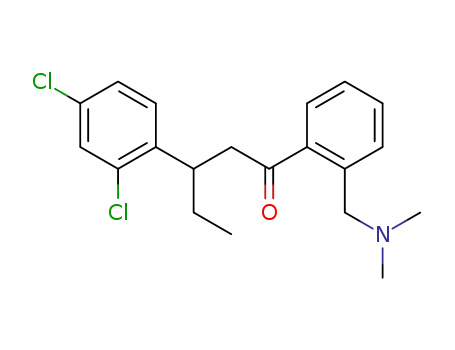 Molecular Structure of 874346-63-1 (1-Pentanone,
3-(2,4-dichlorophenyl)-1-[2-[(dimethylamino)methyl]phenyl]-)
