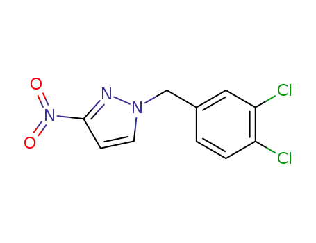 Molecular Structure of 1003011-48-0 (1-(2-CHLORO-6-FLUORO-BENZYL)-4-NITRO-1H-PYRAZOLE)