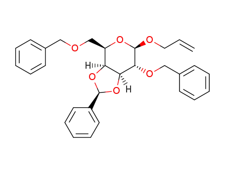 Molecular Structure of 125790-90-1 (allyl 2,6-di-O-benzyl-3,4-O-endo-benzylidene-β-D-galactopyranoside)