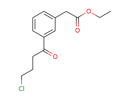 Molecular Structure of 169280-08-4 (Benzeneacetic acid, 3-(4-chloro-1-oxobutyl)-, ethyl ester)