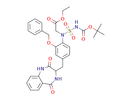 N-[2-benzyloxy-4-(2,5-dioxo-2,3,4,5-tetrahydro-1H-benzo[1,4]diazepin-3-ylmethyl)-phenyl]-N-[t-butyloxycarbonylaminosulfonyl]-amino-acetic acid ethyl ester