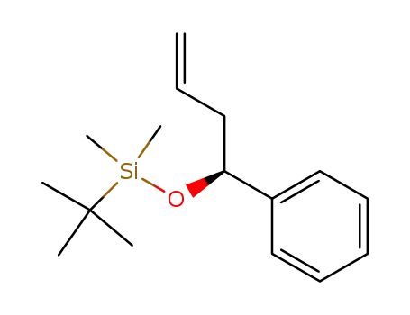 Molecular Structure of 183620-66-8 (Silane, (1,1-dimethylethyl)dimethyl[[(1S)-1-phenyl-3-butenyl]oxy]-)