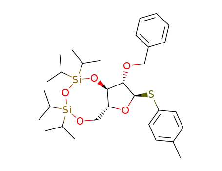 p-tolyl 2-O-benzyl-3,5-O-(tetraisopropylsiloxane-1,3-diyl)-1-thio-α-D-arabinofuranoside