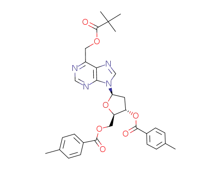 Molecular Structure of 773133-74-7 (6-(pivaloyloxymethyl)-9-(2-deoxy-3,5-di-O-toluoyl-β-D-erythro-pentofuranosyl)purine)
