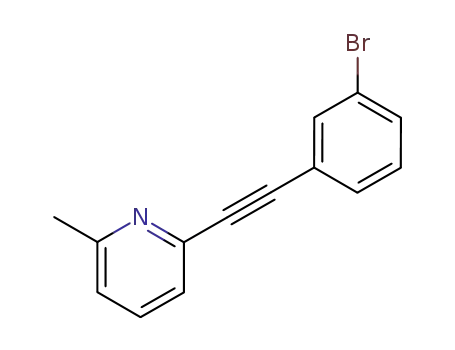 Molecular Structure of 219910-64-2 (Pyridine, 2-[(3-bromophenyl)ethynyl]-6-methyl-)