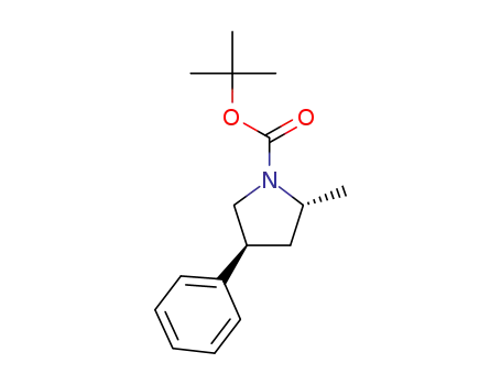 Molecular Structure of 954377-48-1 ((2R,4S)-2-methyl-4-phenyl-pyrrolidine-1-carboxylic acid tert-butyl ester)