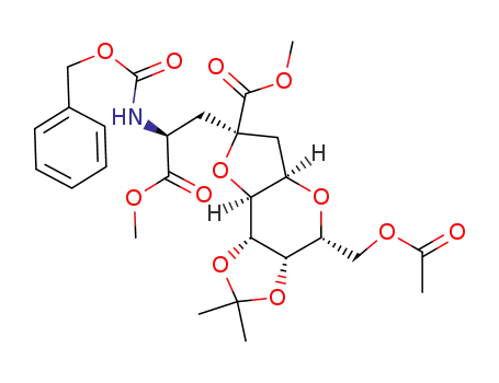 (3aS,4R,5aR,7R,8aS,8bR)-4-Acetoxymethyl-7-((S)-2-benzyloxycarbonylamino-2-methoxycarbonyl-ethyl)-2,2-dimethyl-hexahydro-[1,3]dioxolo[4,5]furo[2,3-b]pyran-7-carboxylic acid methyl ester