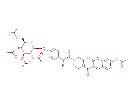Acetic acid (2S,3R,4S,5S,6R)-4,5-diacetoxy-6-acetoxymethyl-2-(4-{2-[4-(7-acetoxy-2-oxo-2H-chromene-3-carbonyl)-piperazin-1-yl]-1-fluoro-2-oxo-ethyl}-phenoxy)-tetrahydro-pyran-3-yl ester