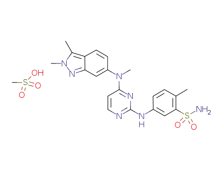 5-({4-[(2,3-dimethyl-2H-indazol-6-yl)(methyl)amino]pyrimidin-2-yl}amino)-2-methylbenzenesulfonamide methanesulfonic acid salt