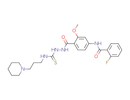 2-fluoro-N-(3-(methyloxy)-4-{[2-({[3-(1-piperidinyl)propyl]amino}carbonothioyl)hydrazino]carbonyl}phenyl)benzamide