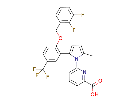 2-Pyridinecarboxylic acid,
6-[2-[2-[(2,3-difluorophenyl)methoxy]-5-(trifluoromethyl)phenyl]-5-methyl-
1H-pyrrol-1-yl]-