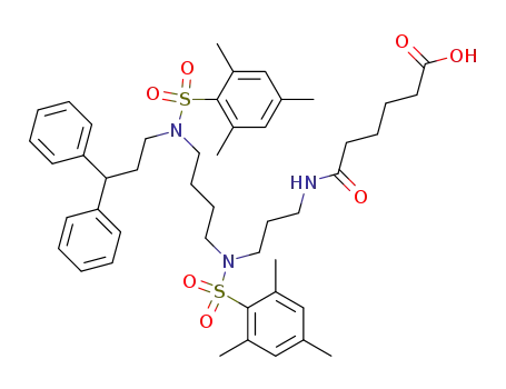 Hexanoic acid,
6-[[3-[[4-[(3,3-diphenylpropyl)[(2,4,6-trimethylphenyl)sulfonyl]amino]butyl]
[(2,4,6-trimethylphenyl)sulfonyl]amino]propyl]amino]-6-oxo-