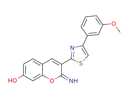 Molecular Structure of 637040-52-9 (2H-1-Benzopyran-7-ol, 2-imino-3-[4-(3-methoxyphenyl)-2-thiazolyl]-)