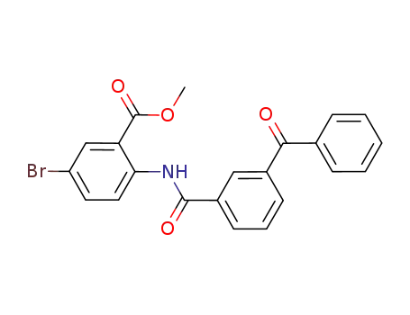 Molecular Structure of 668262-25-7 (Benzoic acid, 2-[(3-benzoylbenzoyl)amino]-5-bromo-, methyl ester)