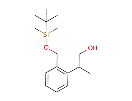 Molecular Structure of 942062-83-1 (2-[2-((tert-butyldimethylsilanyloxy)methyl)phenyl]propan-1-ol)