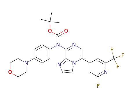 [5-(2-fluoro-6-trifluoromethyl-pyridin-4-yl)imidazo[1,2-a]pyrazin-8-yl]-(4-morpholin-4-yl-phenyl)carbamic acid tert-butyl ester