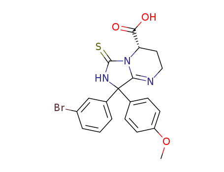 (4S)-8-(3-bromophenyl)-8-(4-methoxyphenyl)-6-thioxo-2,3,4,6,7,8-hexahydroimidazo[1,5-a]pyrimidine-4-carboxylic acid