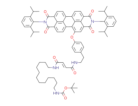 {12-[3-(2-{4-[2,9-bis-(2,6-diisopropyl-phenyl)-1,3,8,10-tetraoxo-1,2,3,8,9,10-hexahydro-anthra[2,1,9-<i>def</i>;6,5,10-<i>d</i>'<i>e</i>'<i>f</i>']diisoquinolin-5-yloxy]-phenyl}-ethylcarbamoyl)-acryloylamino]-dodecyl}-carbamic acid <i>tert</i>-butyl ester