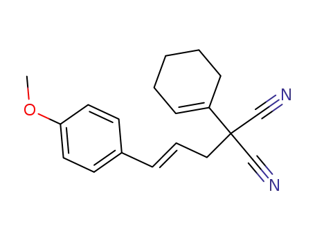 Molecular Structure of 54458-95-6 ((E)-2-(cyclohex-1-en-1-yl)-2-(3-(4-methoxyphenyl)allyl)malononitrile)
