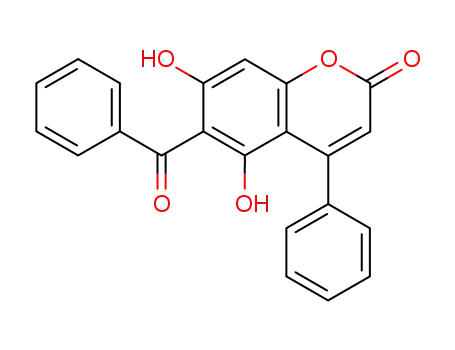 Molecular Structure of 213834-81-2 (6-benzoyl-5,7-dihydroxy-4-phenyl-2H-chromen-2-one)