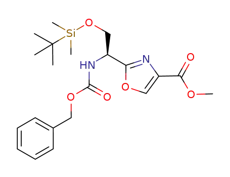 4-Oxazolecarboxylic acid,
2-[(1S)-2-[[(1,1-dimethylethyl)dimethylsilyl]oxy]-1-[[(phenylmethoxy)carb
onyl]amino]ethyl]-, methyl ester