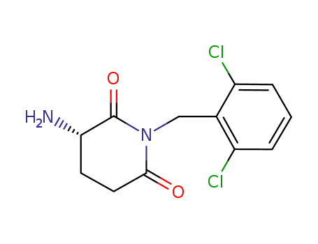 Molecular Structure of 672883-77-1 (2,6-Piperidinedione, 3-amino-1-[(2,6-dichlorophenyl)methyl]-, (3S)-)
